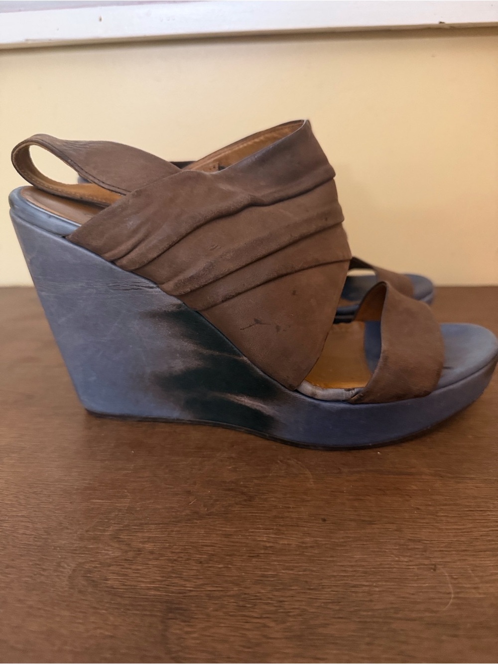 Coclico Leather Slingback Sandals Open-Toe Wedge Size 39 1/2 (9M)